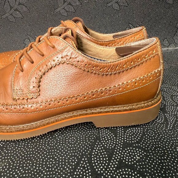 Johnston & Murphy Mens Tan Leather Wingtip Oxfords Size 10M - Picture 6 of 9